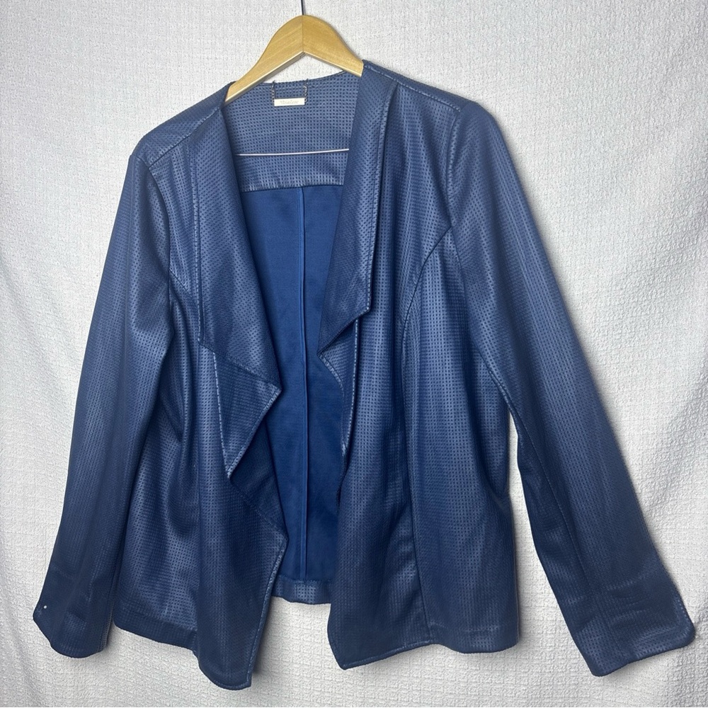 TanJay Navy Textured Women's Blazer